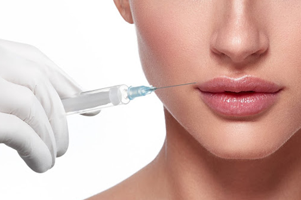 Woman getting a cosmetic injection treatment