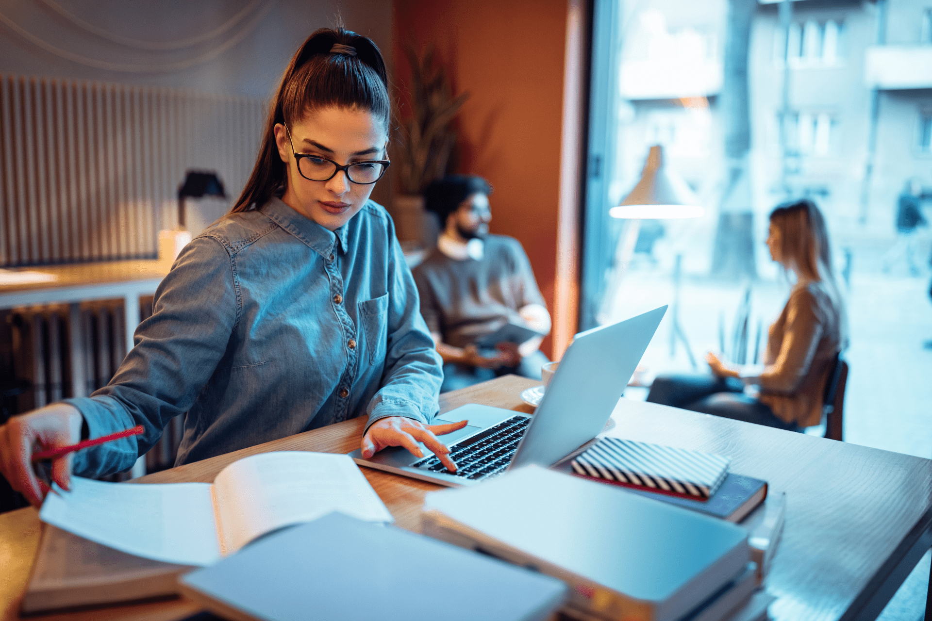 A woman researching medical aesthetics industry news