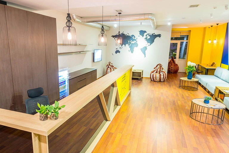  A trendy and comfortable med-spa waiting room